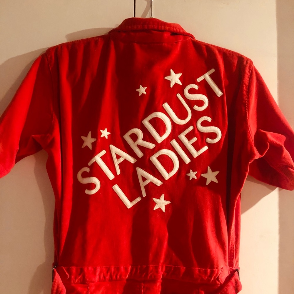 Sugar high love stoned red corduroy jumpsuit suit M stardust ladies cosmos